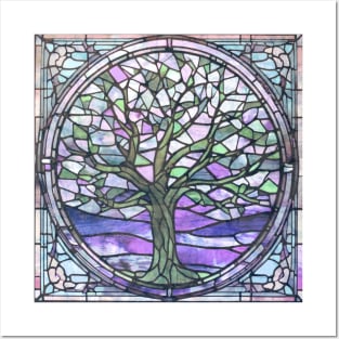 Stained glass window tree phish fans dead head hiking outdoors spiritual nature Posters and Art